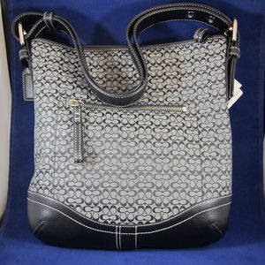 Coach #f10944 Jacquard/Leather Shoulder/Crossbody